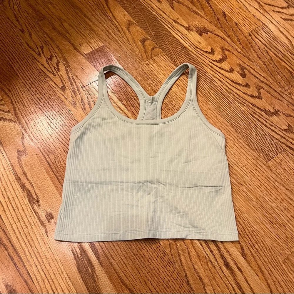 Lululemon Ebb to Street Tank Top Cropped Green Arctic Mint Size 6
